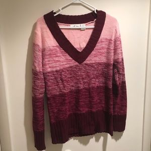Multi color V neck sweater